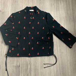 St. John by Marie Gray Cherry Print Jacket size Medium